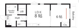 HERMITCRABHOUSETOGETHER KCK妙蓮寺の物件間取画像